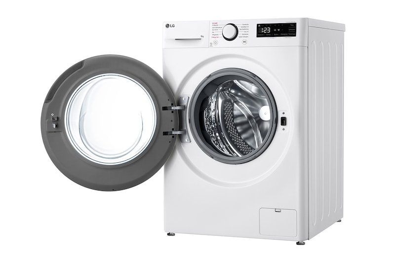 LG Waschmaschine Weiß (9 kg, 1.400 U./Min., EEK A -10%*) mit AI DD® & TurboWash®360° | F4WR3193, F4WR3193