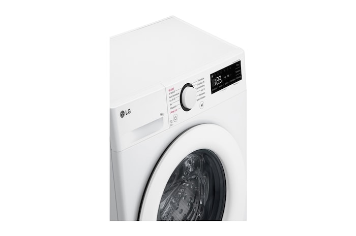 LG Waschmaschine Weiß (9 kg, 1.400 U./Min., EEK A -10%*) mit AI DD® & TurboWash®360° | F4WR3193, F4WR3193