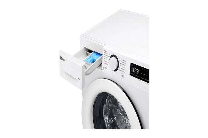 LG Waschmaschine Weiß (9 kg, 1.400 U./Min., EEK A -10%*) mit AI DD® & TurboWash®360° | F4WR3193, F4WR3193