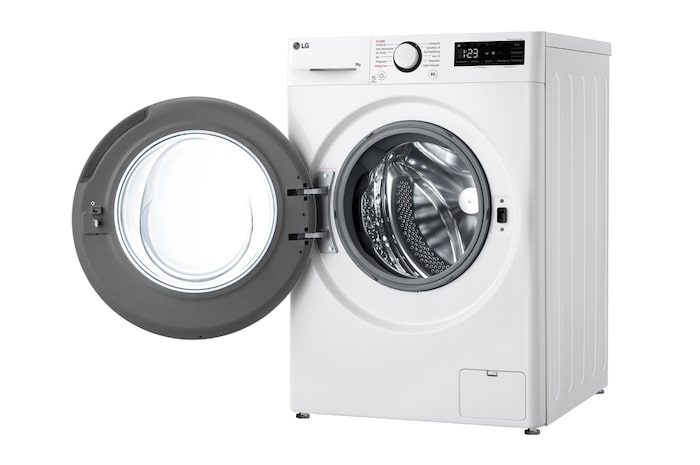 LG Waschmaschine Weiß (9 kg, 1.400 U./Min., EEK A -10%*) mit AI DD® & TurboWash®360° | F4WR3193, F4WR3193
