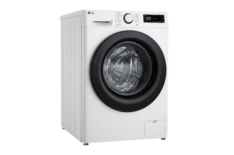 LG Waschmaschine Weiß (9 kg, 1.400 U./Min., EEK A -10%*) mit AI DD®, Steam & TurboWash®360° | F4WR4096, F4WR4096