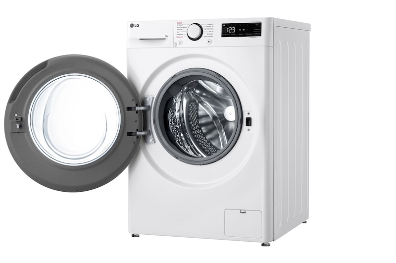 LG Waschmaschine Weiß (9 kg, 1.400 U./Min., EEK A -10%*) mit AI DD®, Steam & TurboWash®360° | F4WR4096, F4WR4096