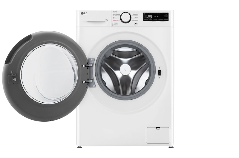 LG Waschmaschine Weiß (9 kg, 1.400 U./Min., EEK A -10%*) mit AI DD®, Steam & TurboWash®360° | F4WR4096, F4WR4096