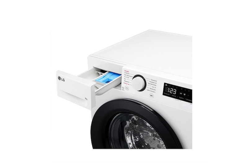 LG Waschmaschine Weiß (9 kg, 1.400 U./Min., EEK A -10%*) mit AI DD®, Steam & TurboWash®360° | F4WR4096, F4WR4096