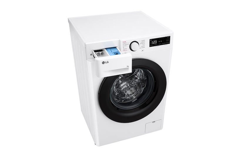 LG Waschmaschine Weiß (9 kg, 1.400 U./Min., EEK A -10%*) mit AI DD®, Steam & TurboWash®360° | F4WR4096, F4WR4096