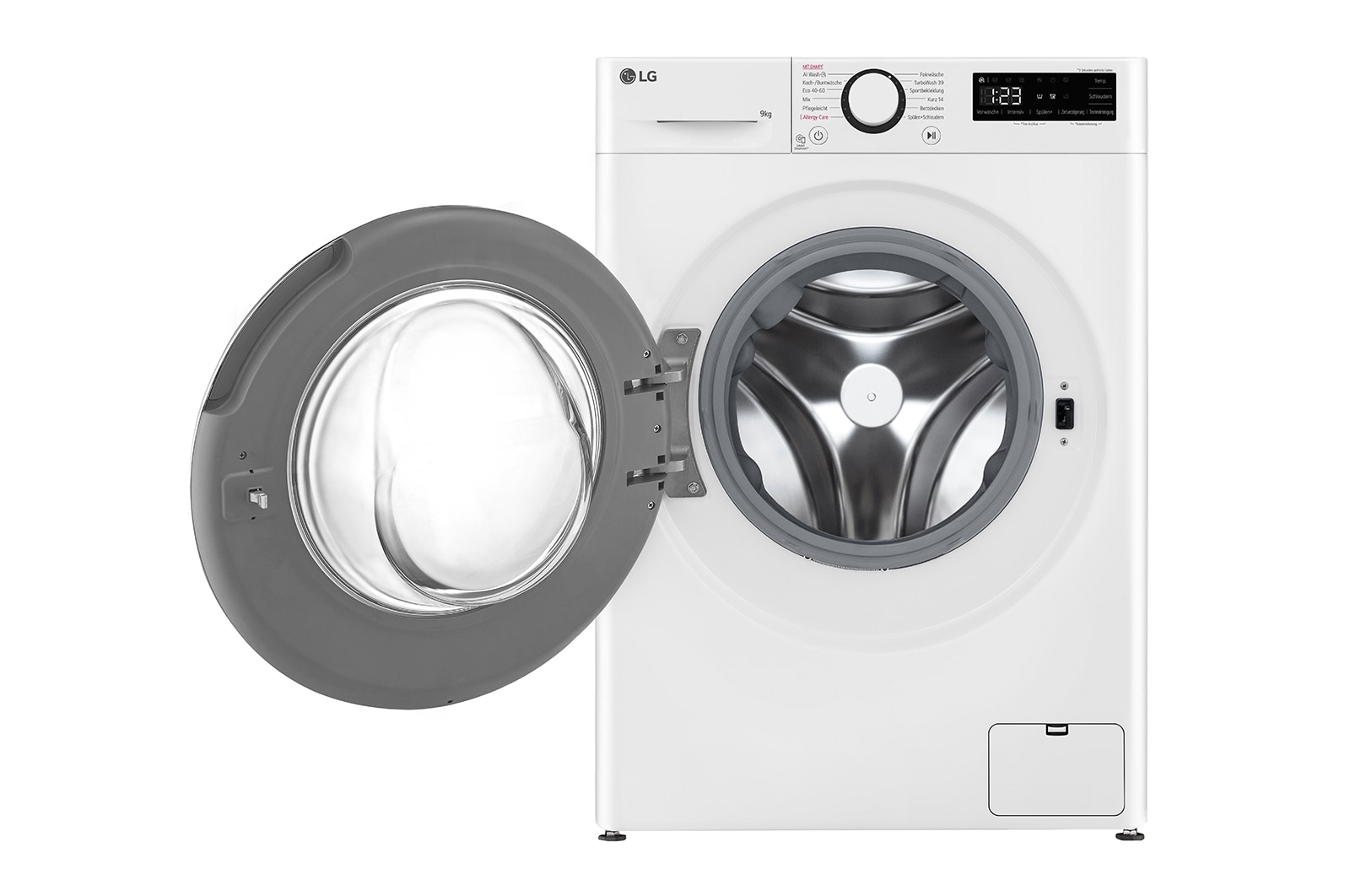 LG Waschmaschine (9 kg, 1.400 U./Min., EEK A -10%*) mit weißem Bullaugenring | F4WR5090, F4WR5090