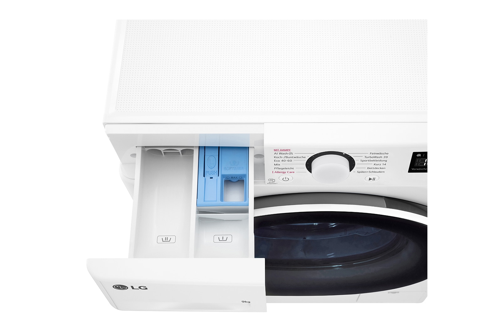 LG Waschmaschine (9 kg, 1.400 U./Min., EEK A -10%*) mit weißem Bullaugenring | F4WR5090, F4WR5090