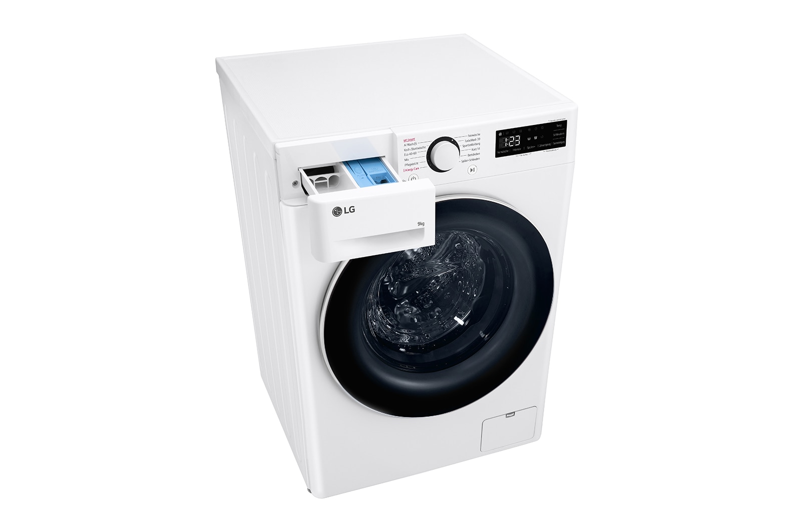 LG Waschmaschine (9 kg, 1.400 U./Min., EEK A -10%*) mit weißem Bullaugenring | F4WR5090, F4WR5090