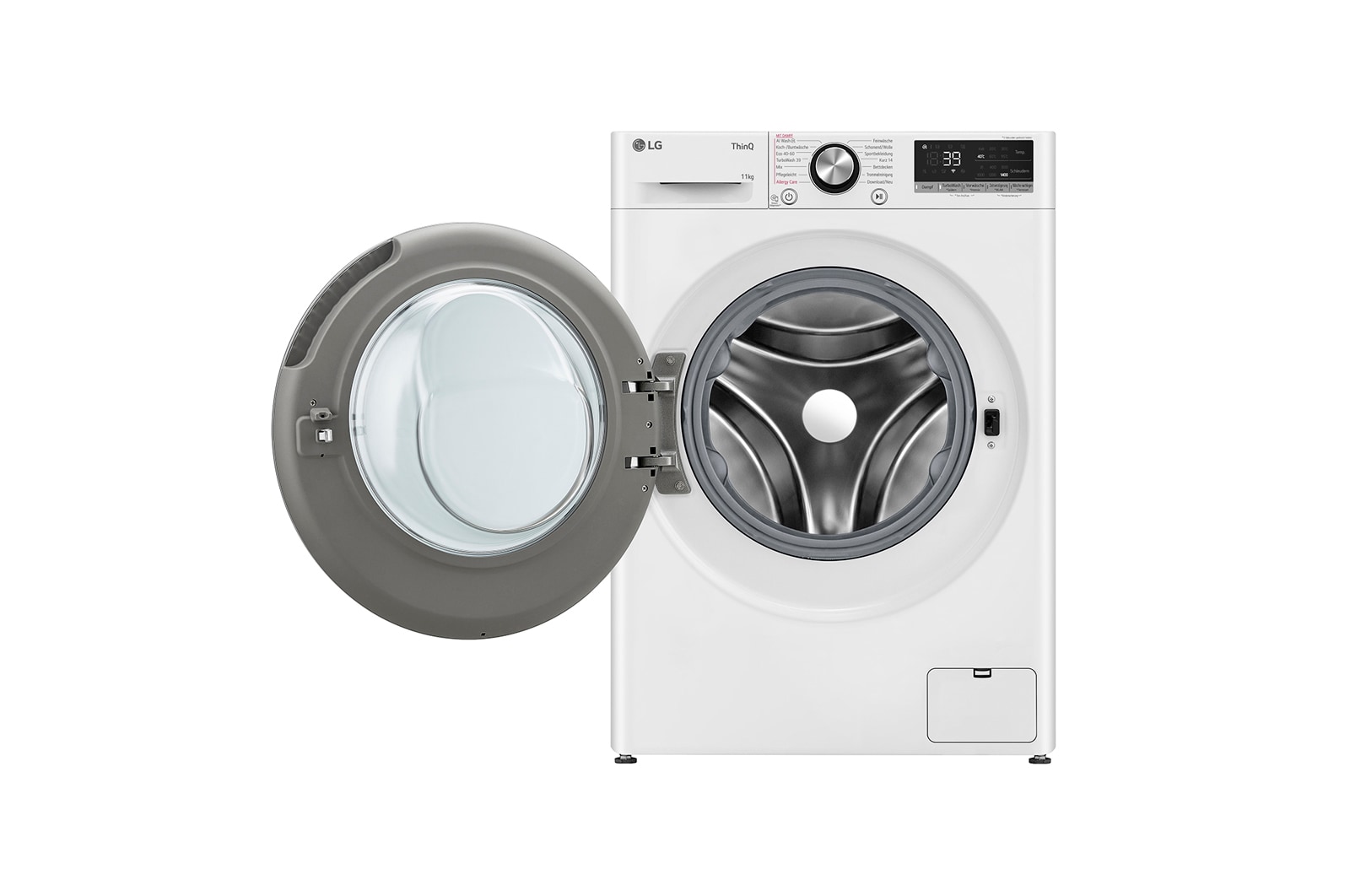 LG Waschmaschine Weiß (A-10%*, 11 kg, 1.350 U./Min.) mit AI DD® & TurboWash®360° | F4WR7012, F4WR7012