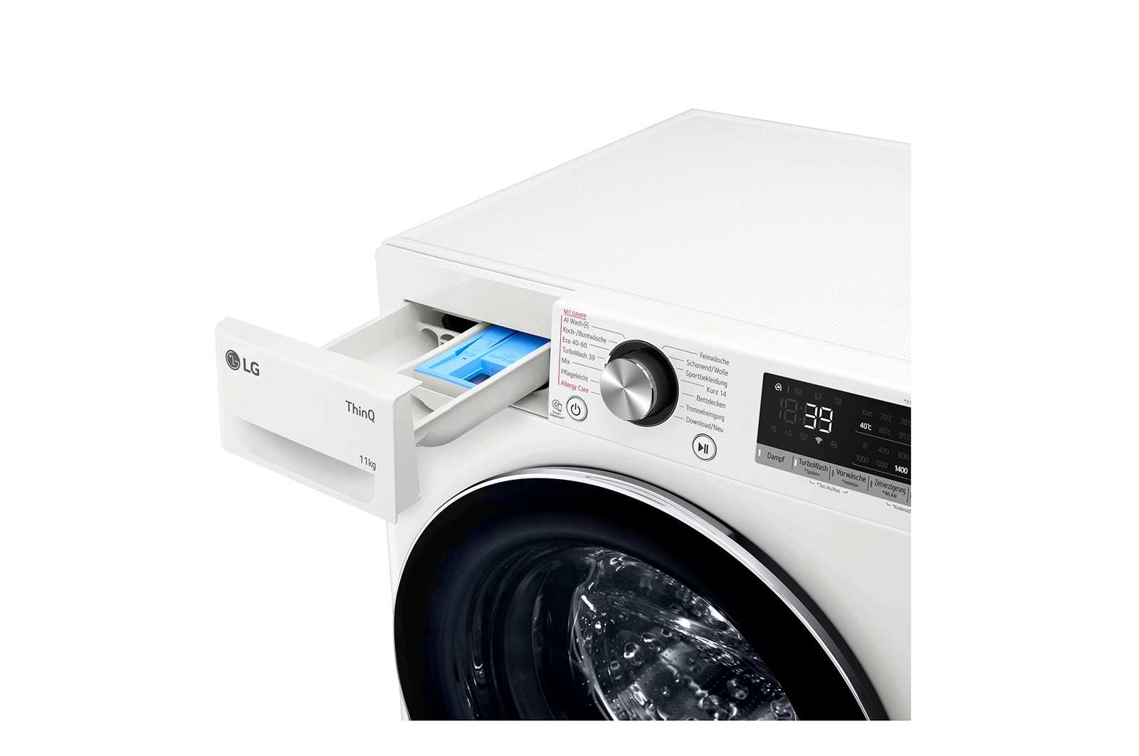 LG Waschmaschine Weiß (A-10%*, 11 kg, 1.350 U./Min.) mit AI DD® & TurboWash®360° | F4WR7012, F4WR7012