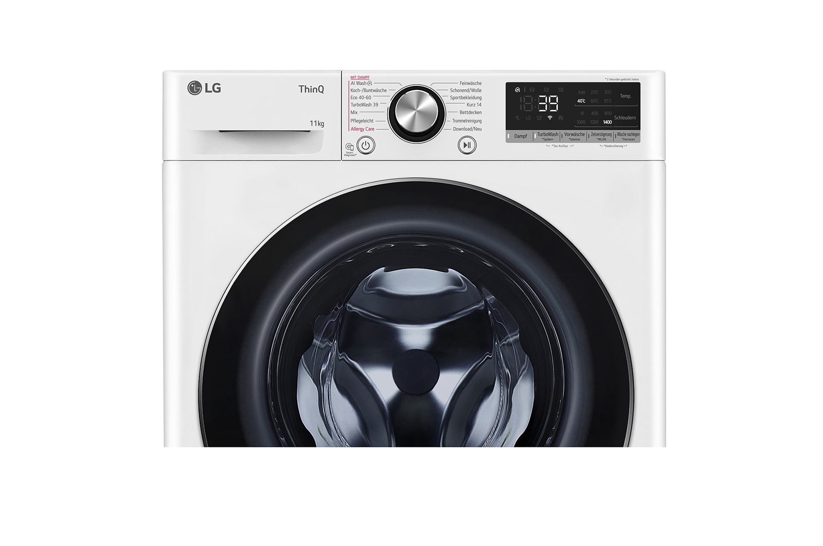 LG Waschmaschine Weiß (A-10%*, 11 kg, 1.350 U./Min.) mit AI DD® & TurboWash®360° | F4WR7012, F4WR7012