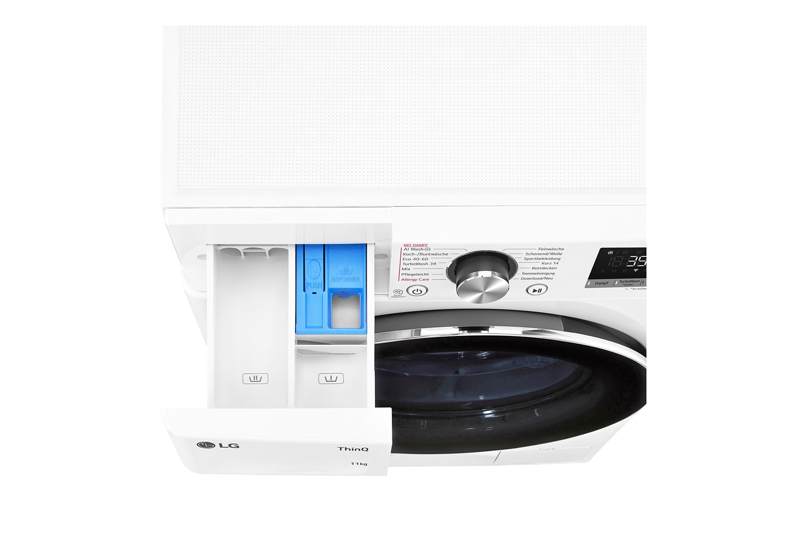 LG Waschmaschine Weiß (A-10%*, 11 kg, 1.350 U./Min.) mit AI DD® & TurboWash®360° | F4WR7012, F4WR7012