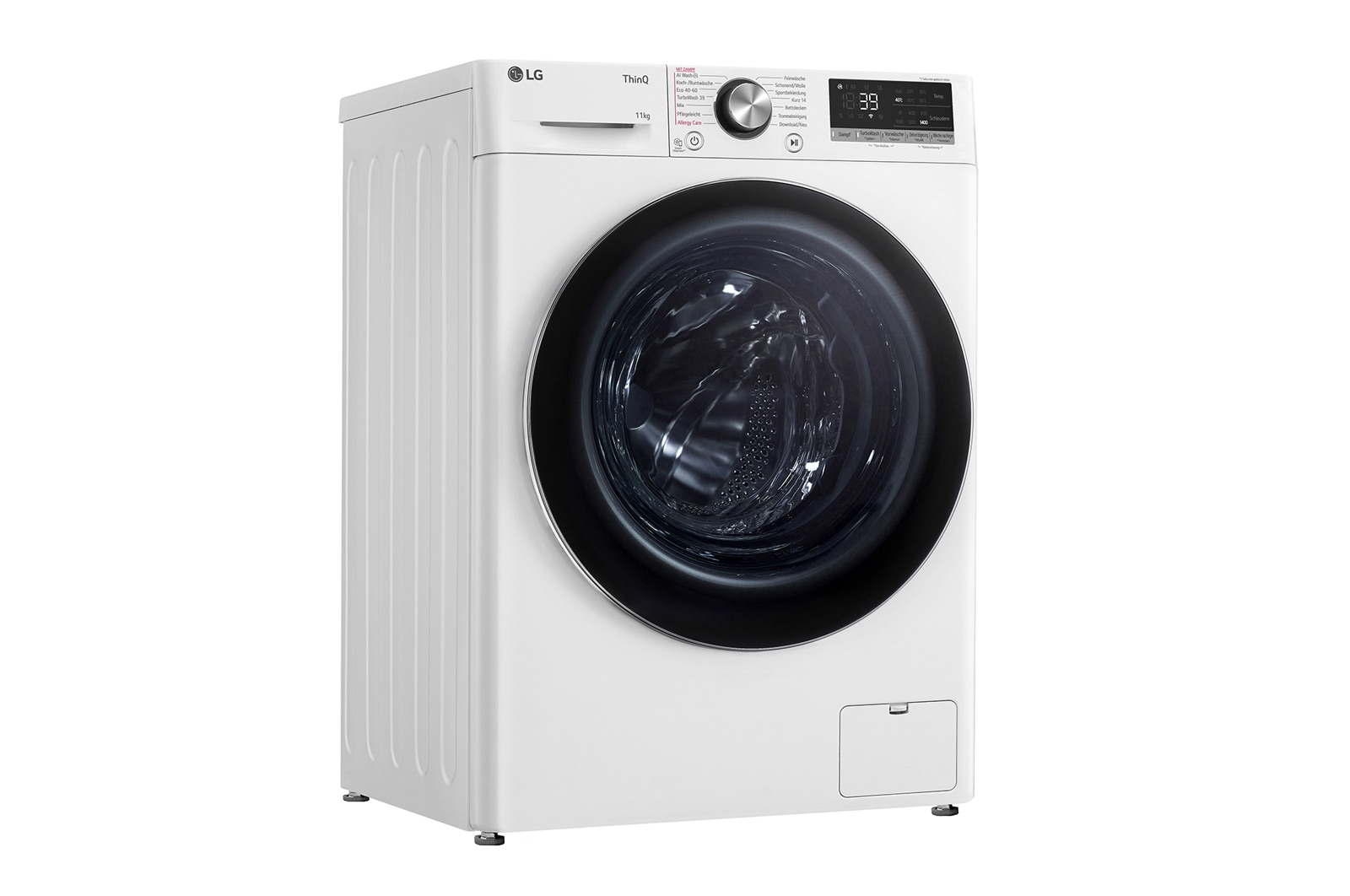 LG Waschmaschine Weiß (A-10%*, 11 kg, 1.350 U./Min.) mit AI DD® & TurboWash®360° | F4WR7012, F4WR7012