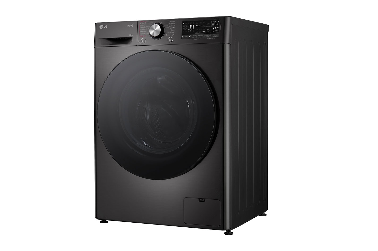 LG Waschmaschine Schwarz (A-10%*, 11 kg, 1.350 U./Min.) mit AI DD® & TurboWash®360° | F4WR701YB, F4WR701YB