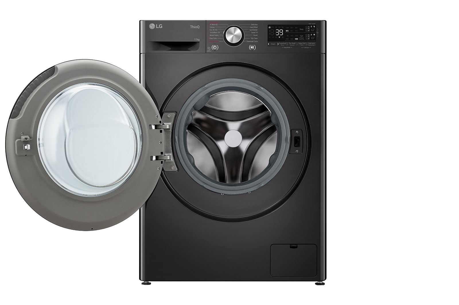 LG Waschmaschine Schwarz (A-10%*, 11 kg, 1.350 U./Min.) mit AI DD® & TurboWash®360° | F4WR701YB, F4WR701YB