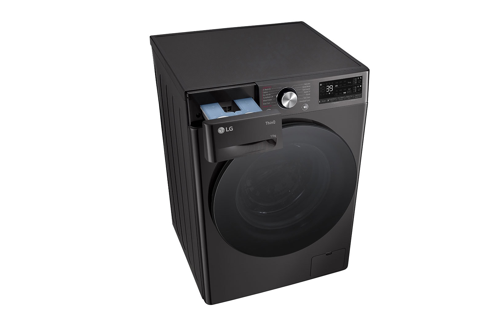 LG Waschmaschine Schwarz (A-10%*, 11 kg, 1.350 U./Min.) mit AI DD® & TurboWash®360° | F4WR701YB, F4WR701YB