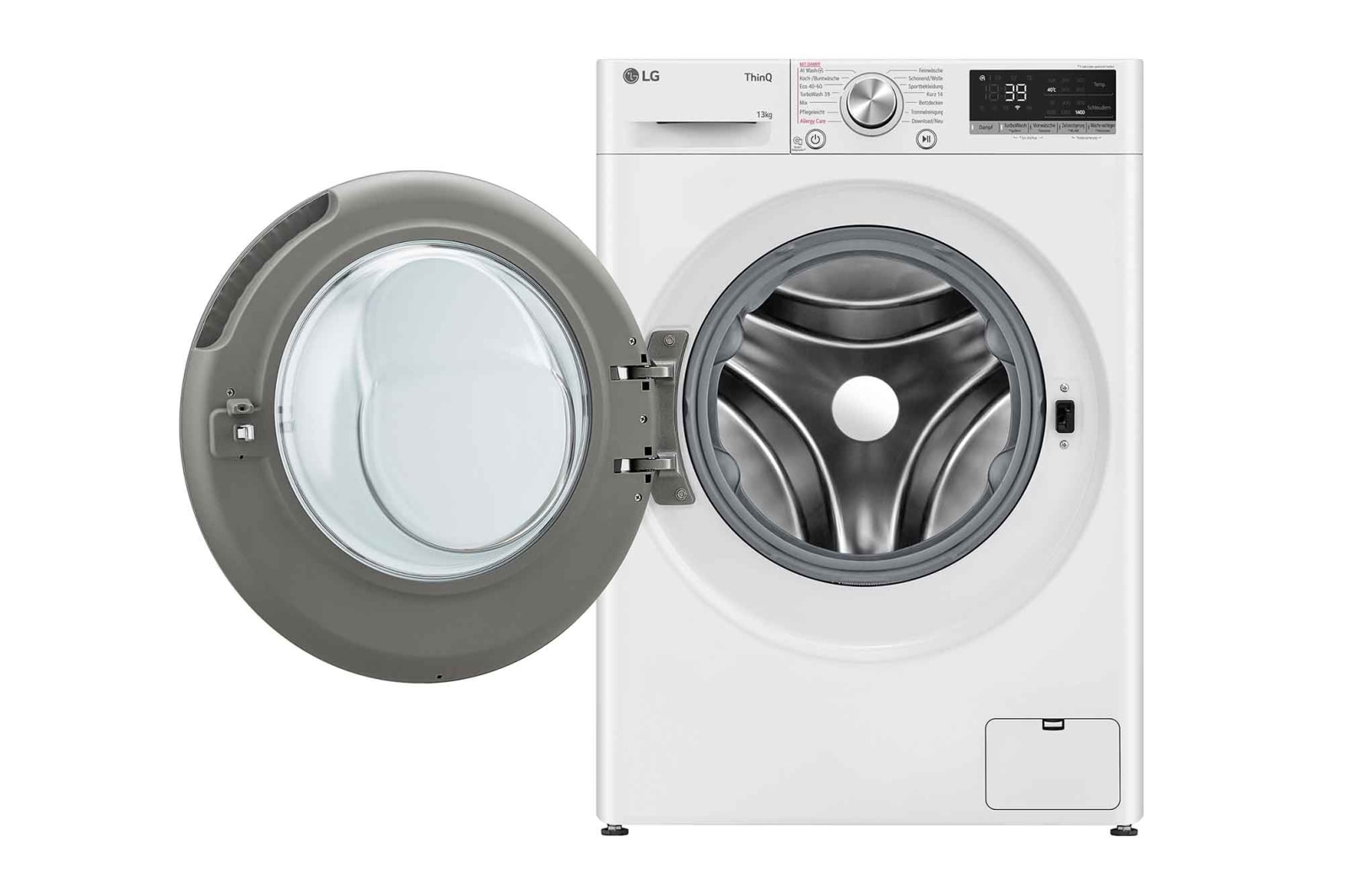 LG Waschmaschine Weiß (A-20%*, 13 kg, 1.360 U./Min.) mit AI DD® & TurboWash®360° | F4WR7031, F4WR7031