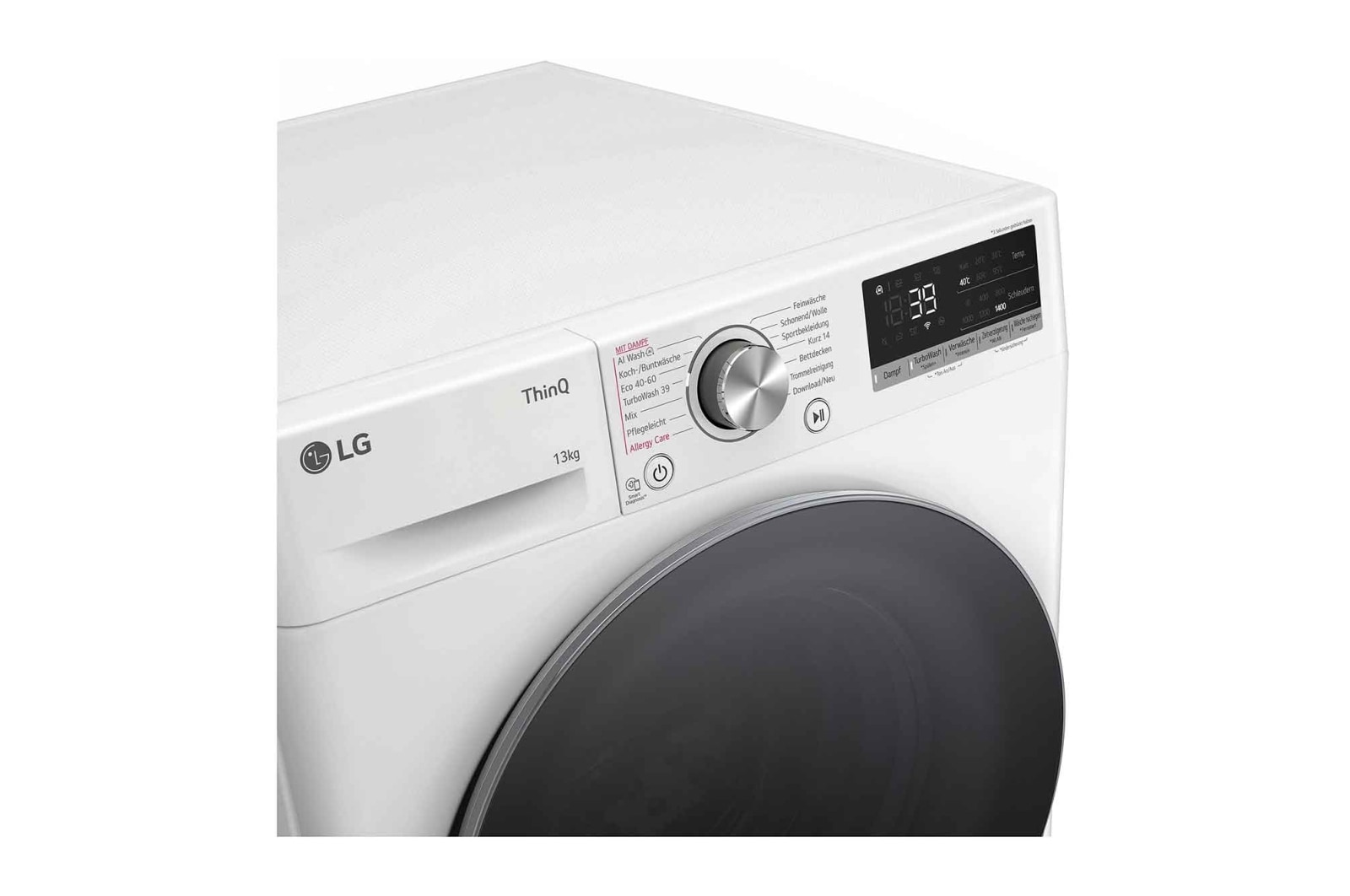 LG Waschmaschine Weiß (A-20%*, 13 kg, 1.360 U./Min.) mit AI DD® & TurboWash®360° | F4WR7031, F4WR7031