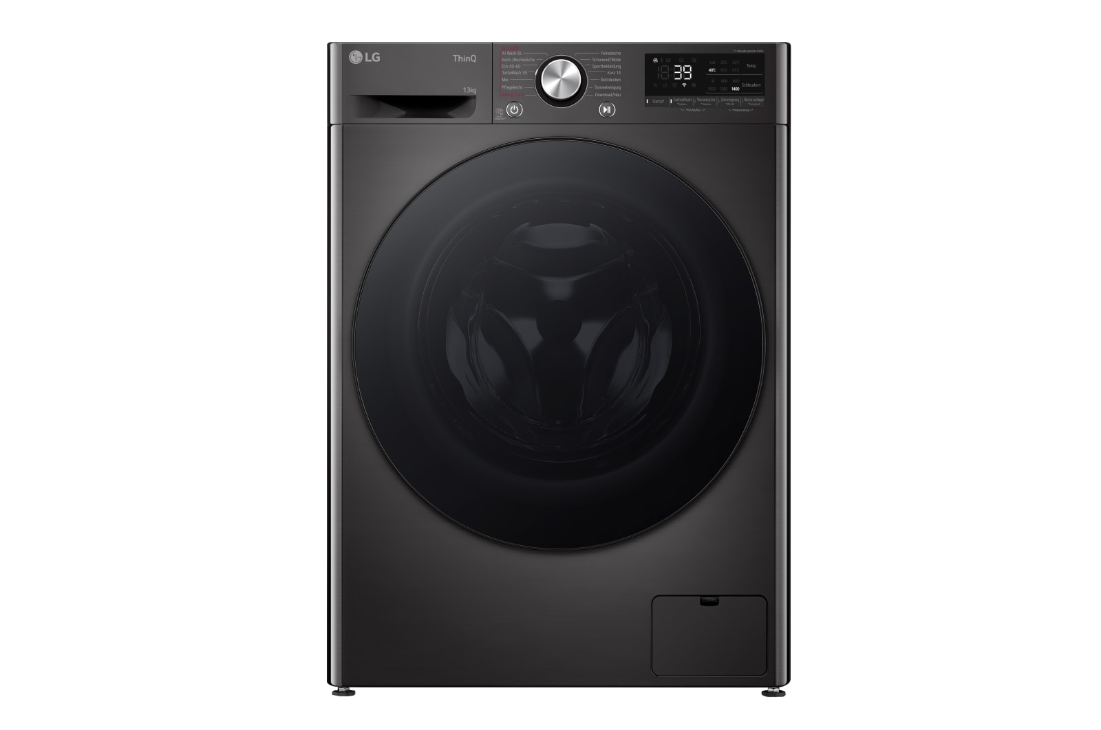 Waschmaschine mit | Platinum | F4WR703YB | Kapazität schwarzem kg LG 1.400 | | Black 13 Bullaugenring F4WR703YB - U./Min. EEK A mit DE