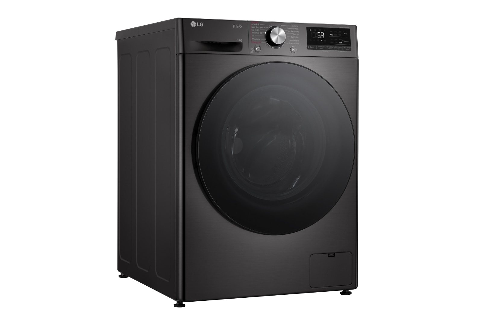 LG Waschmaschine Schwarz (A-20%*, 13 kg, 1.360 U./Min.) mit AI DD® & TurboWash®360° | F4WR703YB, F4WR703YB