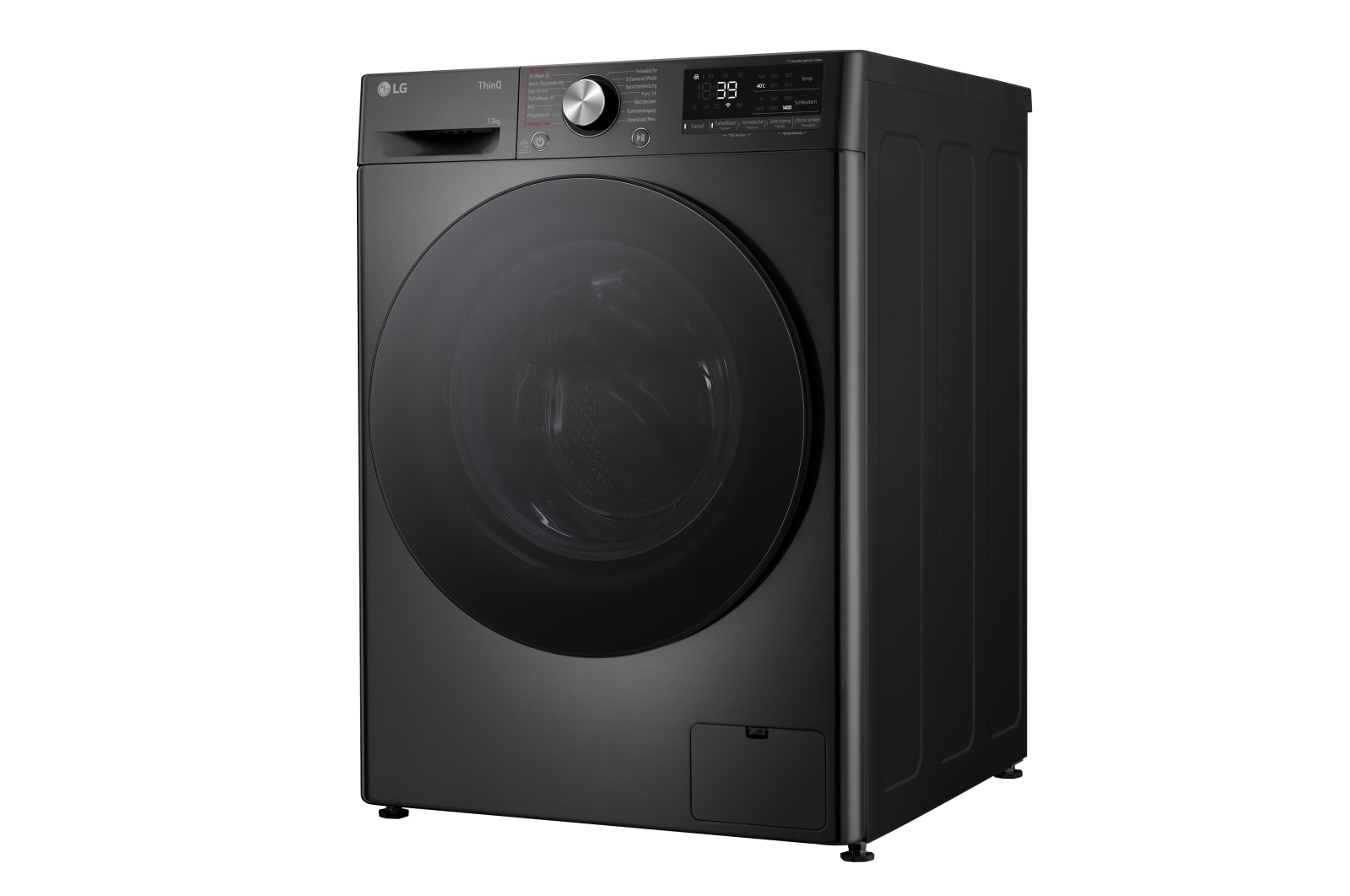 LG Waschmaschine Schwarz (A-20%*, 13 kg, 1.360 U./Min.) mit AI DD® & TurboWash®360° | F4WR703YB, F4WR703YB