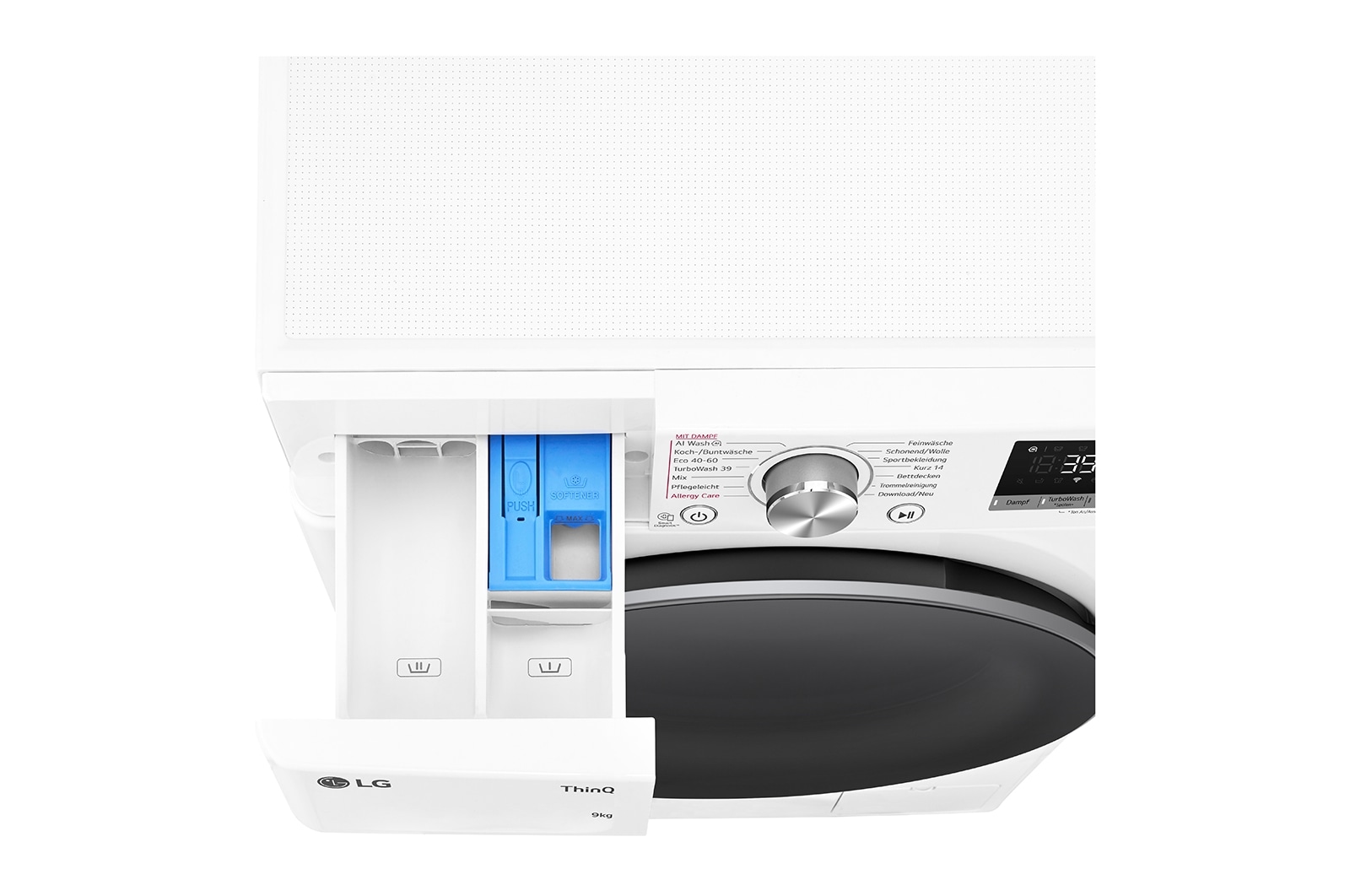 LG Waschmaschine Weiß (9 kg, 1.400 U./Min., EEK A -10%*) mit AI DD®, Steam & TurboWash®360° | F4WR7091, F4WR7091