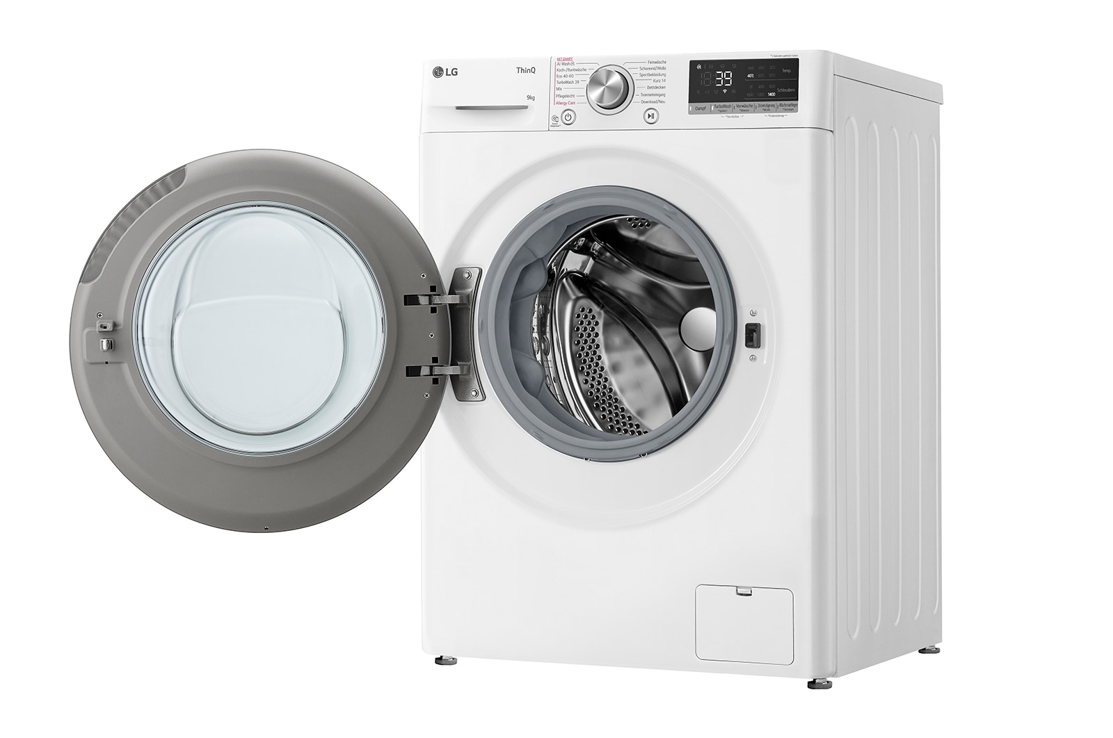 LG Waschmaschine Weiß (9 kg, 1.400 U./Min., EEK A -10%*) mit AI DD®, Steam & TurboWash®360° | F4WR7091, F4WR7091