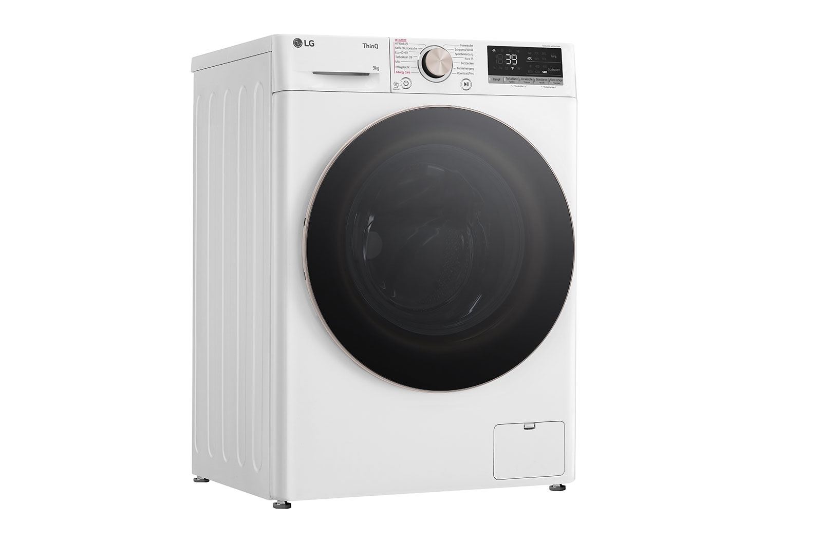 LG Waschmaschine Weiß (A-10%*, 9 kg, 1.360 U./Min.) mit AI DD® & TurboWash®360° | F4WR709G, F4WR709G