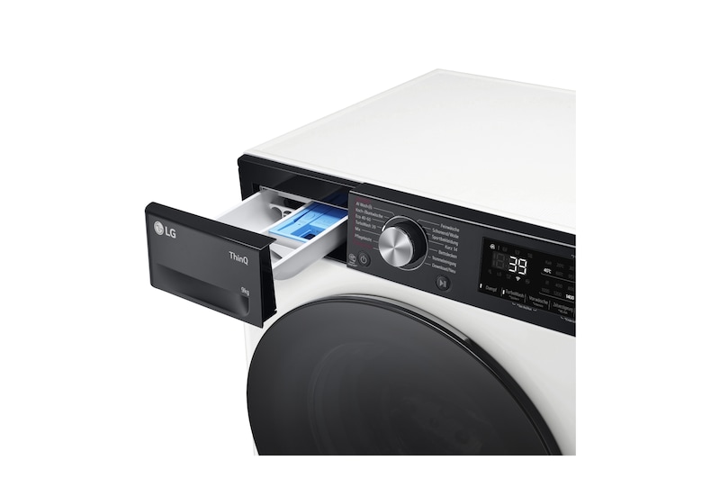 LG Waschmaschine (9 kg, 1.400 U./Min., EEK A -10%*) mit schwarzem Bullaugenring | F4WR709YP, F4WR709YP