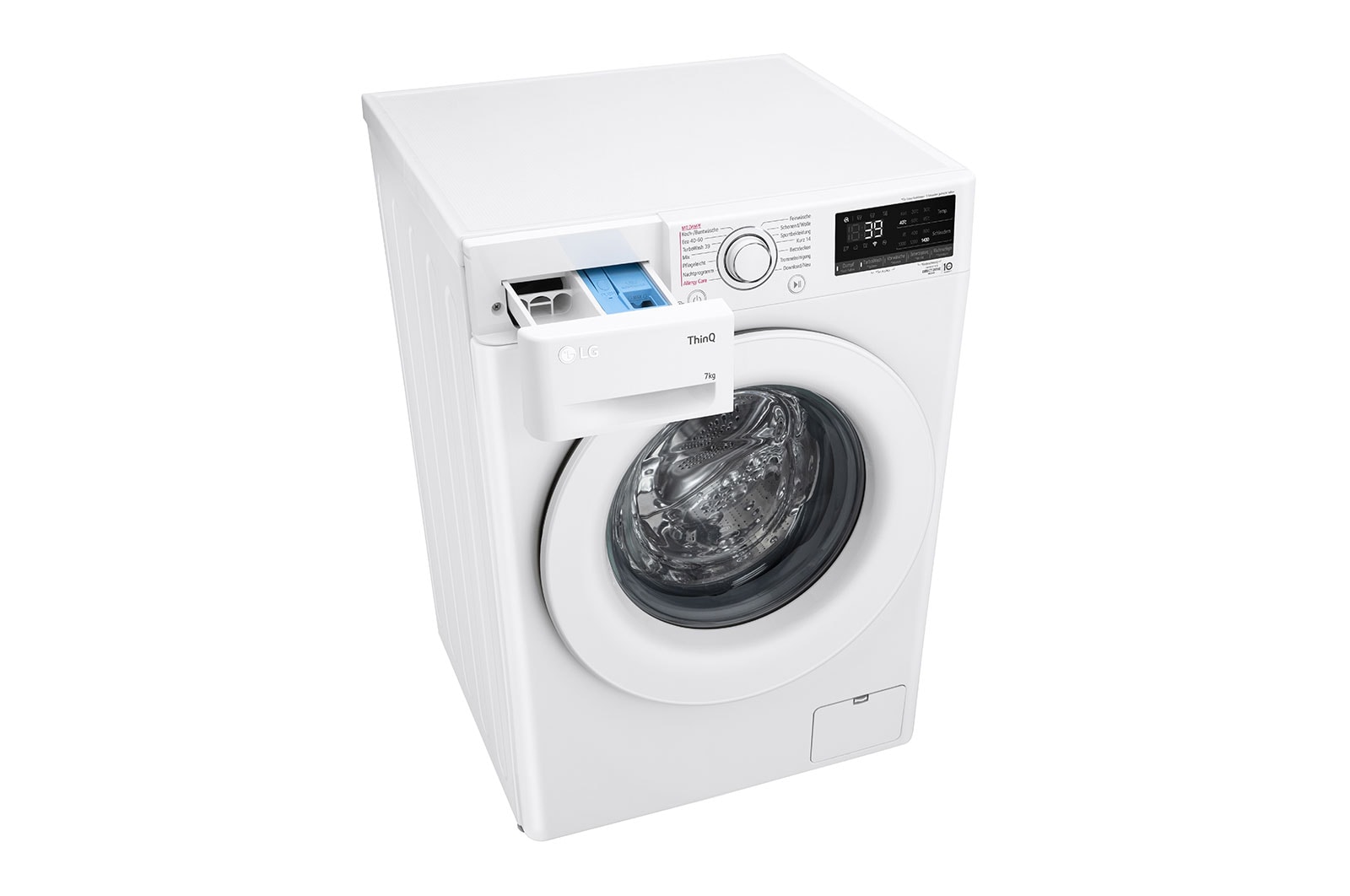 LG  Waschmaschine mit  7 kg Kapazität | 1.400 U./Min.  | Weiß mit weißem Bullaugenring  | F4WV107P3C, F4WV107P3C