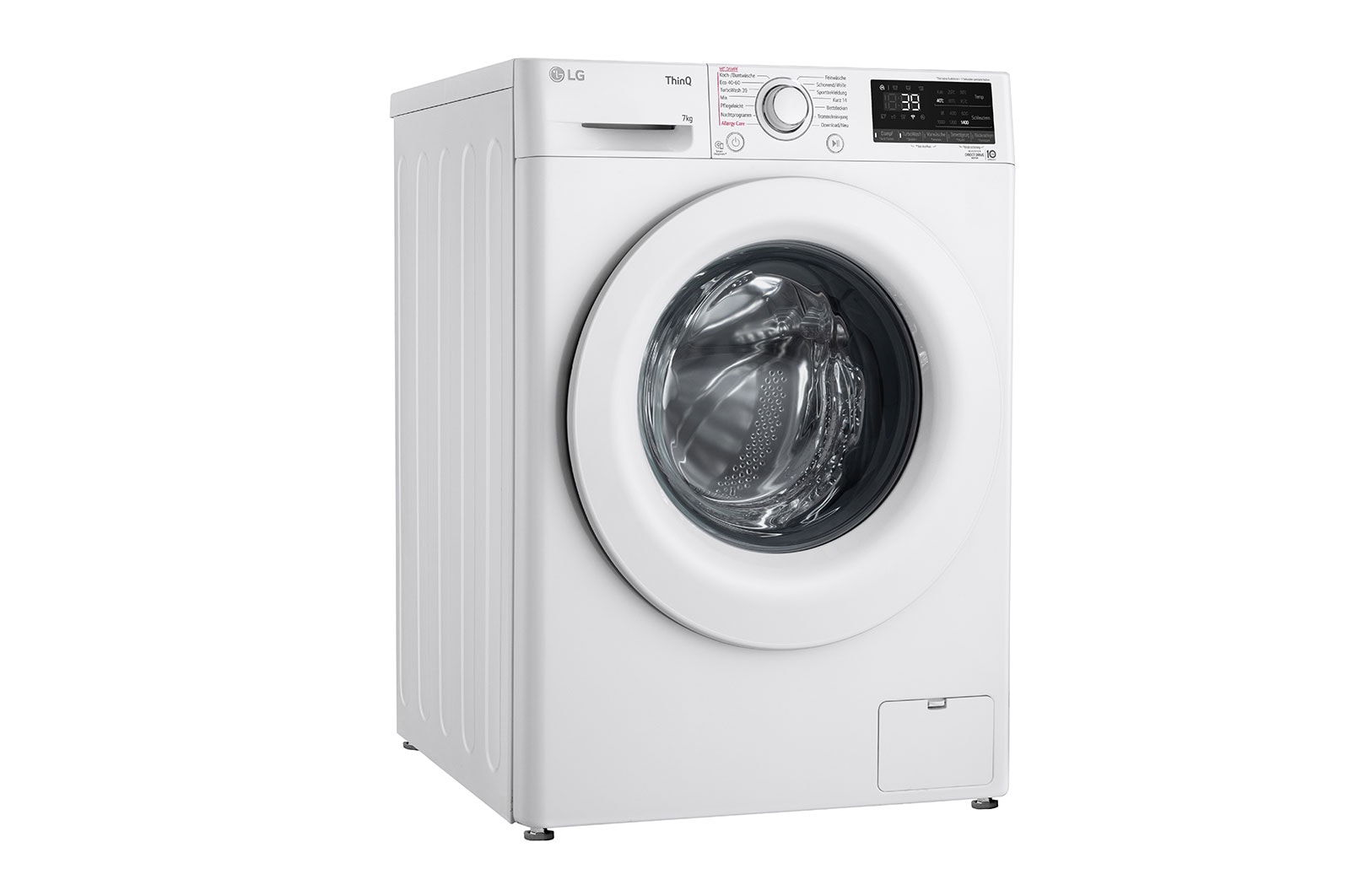 LG  Waschmaschine mit  7 kg Kapazität | 1.400 U./Min.  | Weiß mit weißem Bullaugenring  | F4WV107P3C, F4WV107P3C