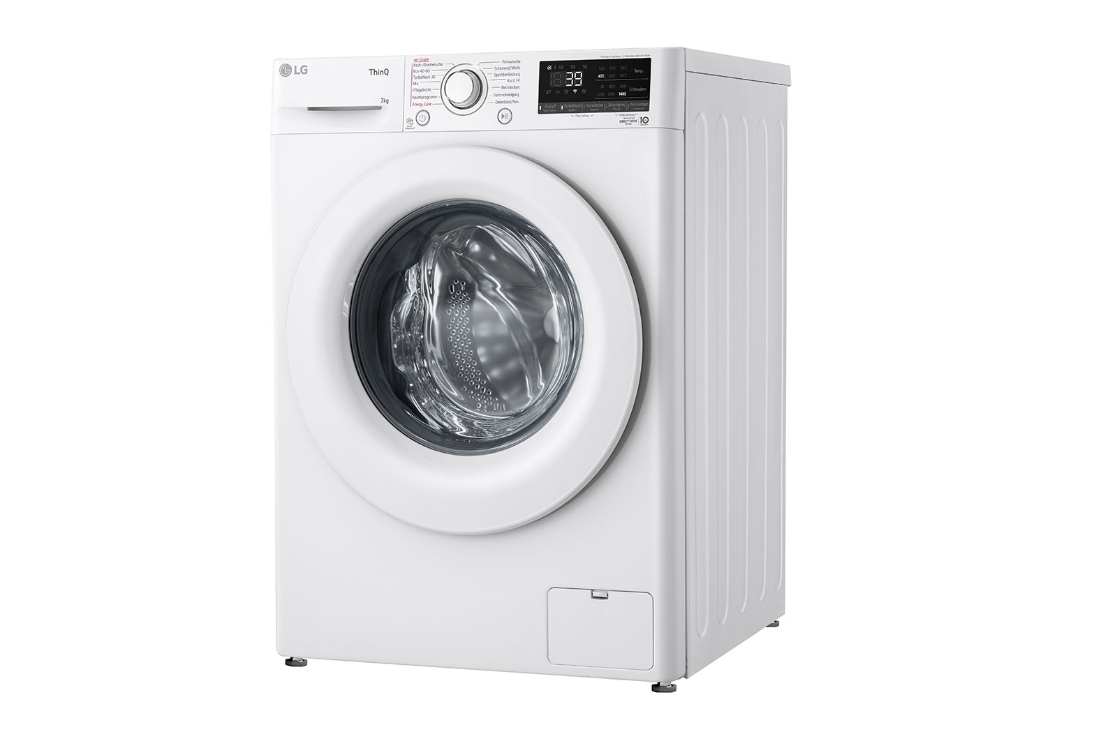 LG  Waschmaschine mit  7 kg Kapazität | 1.400 U./Min.  | Weiß mit weißem Bullaugenring  | F4WV107P3C, F4WV107P3C