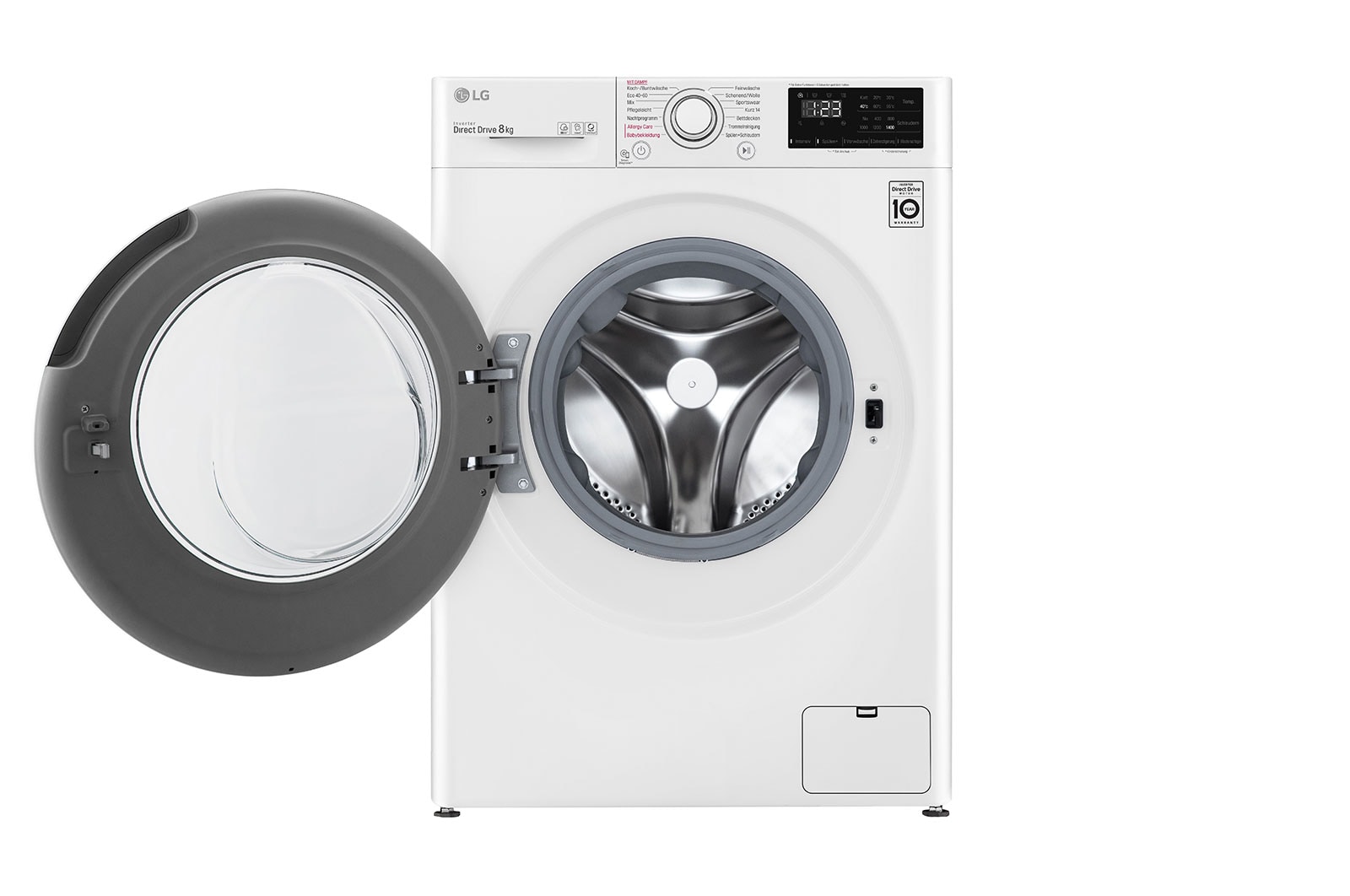 LG Waschmaschine mit AI DD®| 8 kg | Energieeffizienzklasse C | 1.400 U./Min.| Steam | 6 Motion®| Neue Wohlfühl-Trommel, F4WV308S0