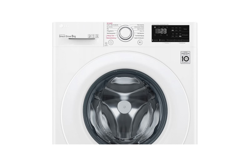 LG Waschmaschine mit AI DD®| 8 kg | Energieeffizienzklasse C | 1.400 U./Min.| Steam | 6 Motion®| Neue Wohlfühl-Trommel, F4WV308S0