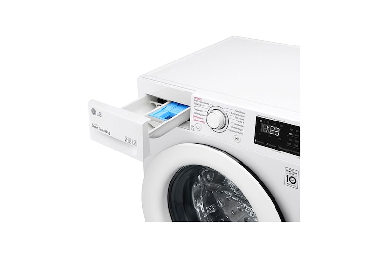 LG Waschmaschine mit AI DD®| 8 kg | Energieeffizienzklasse C | 1.400 U./Min.| Steam | 6 Motion®| Neue Wohlfühl-Trommel, F4WV308S0