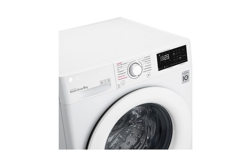 LG Waschmaschine mit AI DD®| 8 kg | Energieeffizienzklasse C | 1.400 U./Min.| Steam | 6 Motion®| Neue Wohlfühl-Trommel, F4WV308S0