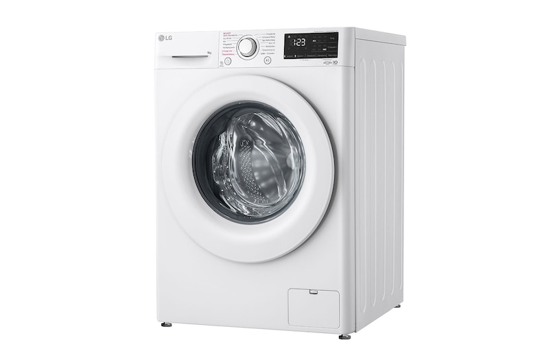 LG Waschmaschine mit 9 kg Kapazität | Energieeffizienzklasse A | 1.400 U./Min. | Weiß mit weißem Bullaugenring | F4WV3193, F4WV3193