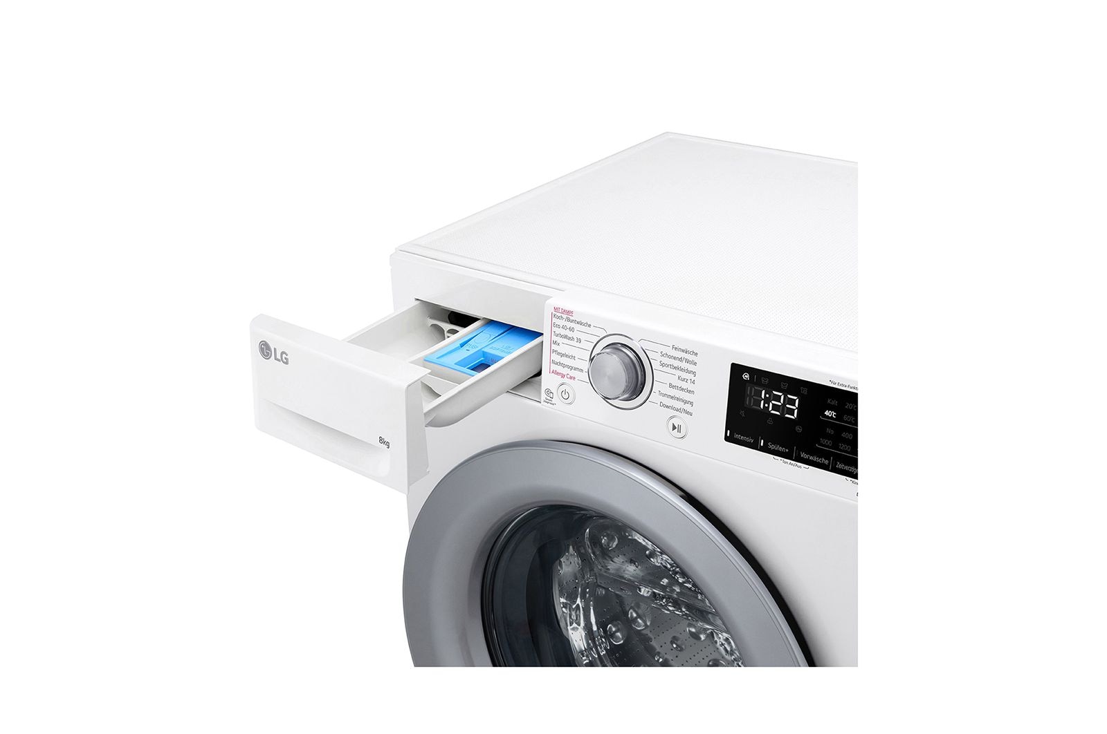 LG Waschmaschine | 8 kg | EEK A | AI DD® | Steam | 1.400 U./Min.| TurboWash® 360° | F4WV3284, F4WV3284