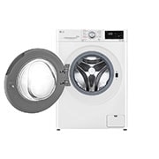 LG Waschmaschine mit 10,5 kg Kapazität | Energieeffizienzklasse A | 1.400 U./Min. | Weiß mit silbernem Bullaugenring | F4WV32X4, F4WV32X4