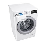 LG Waschmaschine mit 10,5 kg Kapazität | Energieeffizienzklasse A | 1.400 U./Min. | Weiß mit silbernem Bullaugenring | F4WV32X4, F4WV32X4