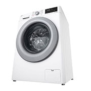 LG Waschmaschine mit 10,5 kg Kapazität | Energieeffizienzklasse A | 1.400 U./Min. | Weiß mit silbernem Bullaugenring | F4WV32X4, F4WV32X4