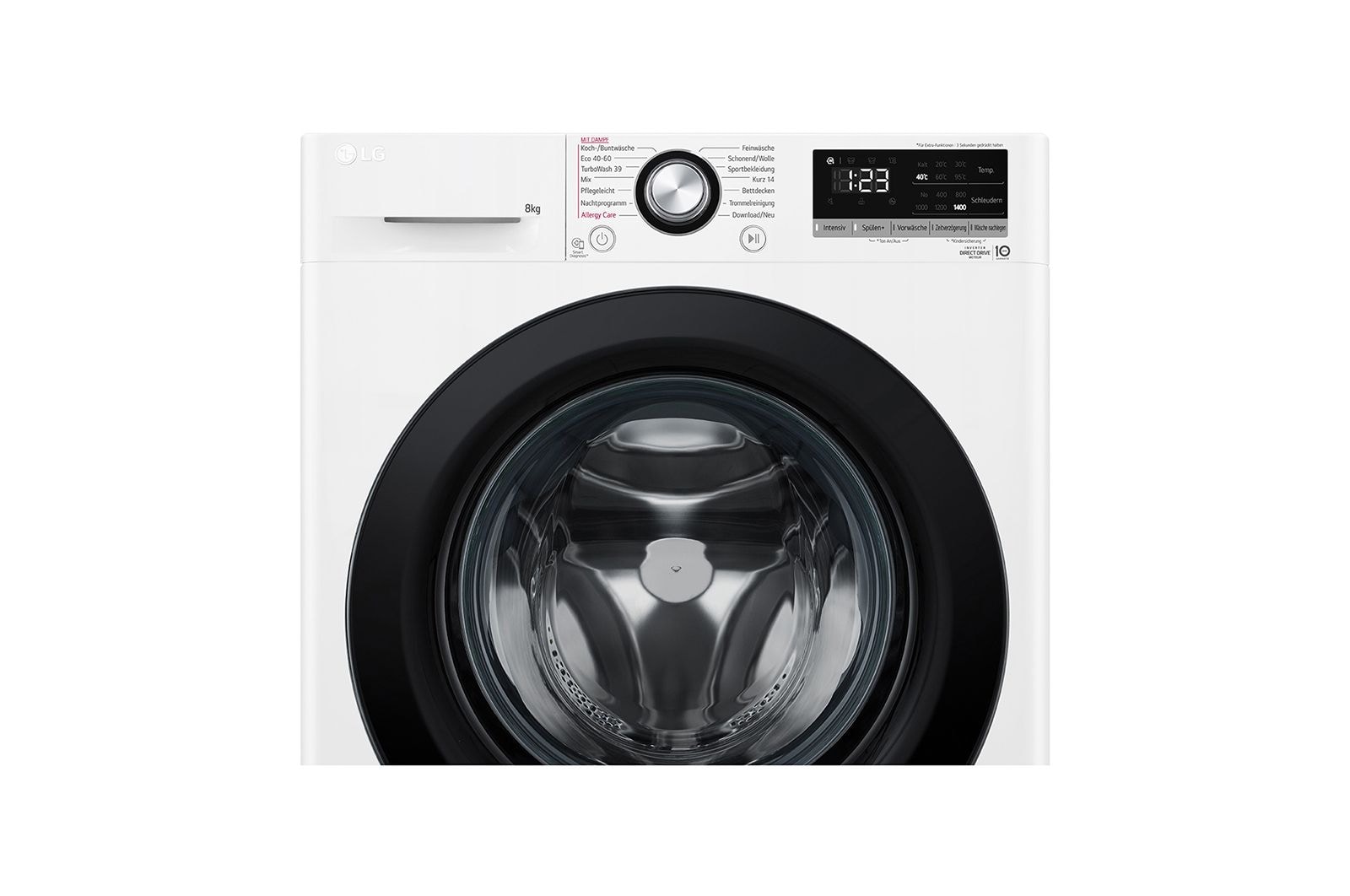 LG Waschmaschine (8 kg, 1.400 U./Min., EEK A) mit AI DD®, Steam & TurboWash®360° | F4WV4085, F4WV4085