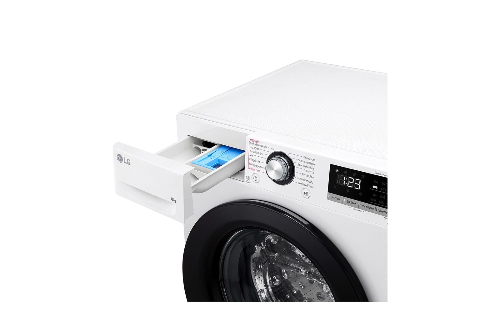 LG Waschmaschine (8 kg, 1.400 U./Min., EEK A) mit AI DD®, Steam & TurboWash®360° | F4WV4085, F4WV4085