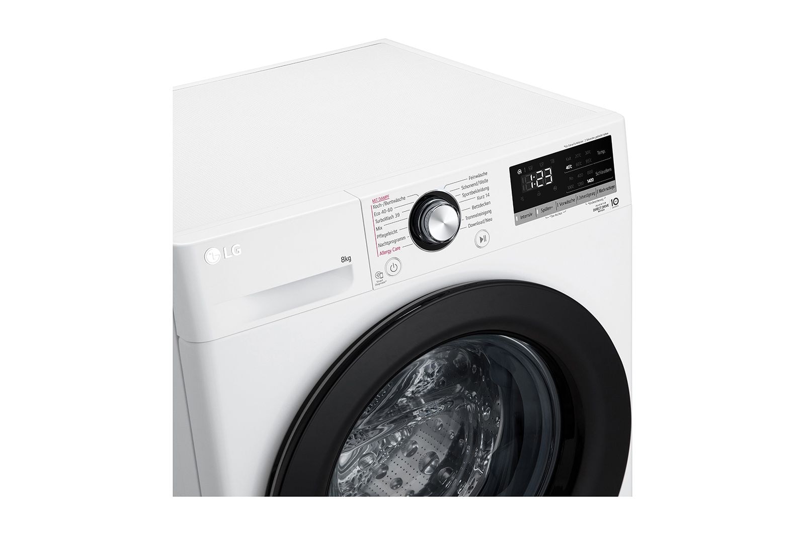 LG Waschmaschine (8 kg, 1.400 U./Min., EEK A) mit AI DD®, Steam & TurboWash®360° | F4WV4085, F4WV4085