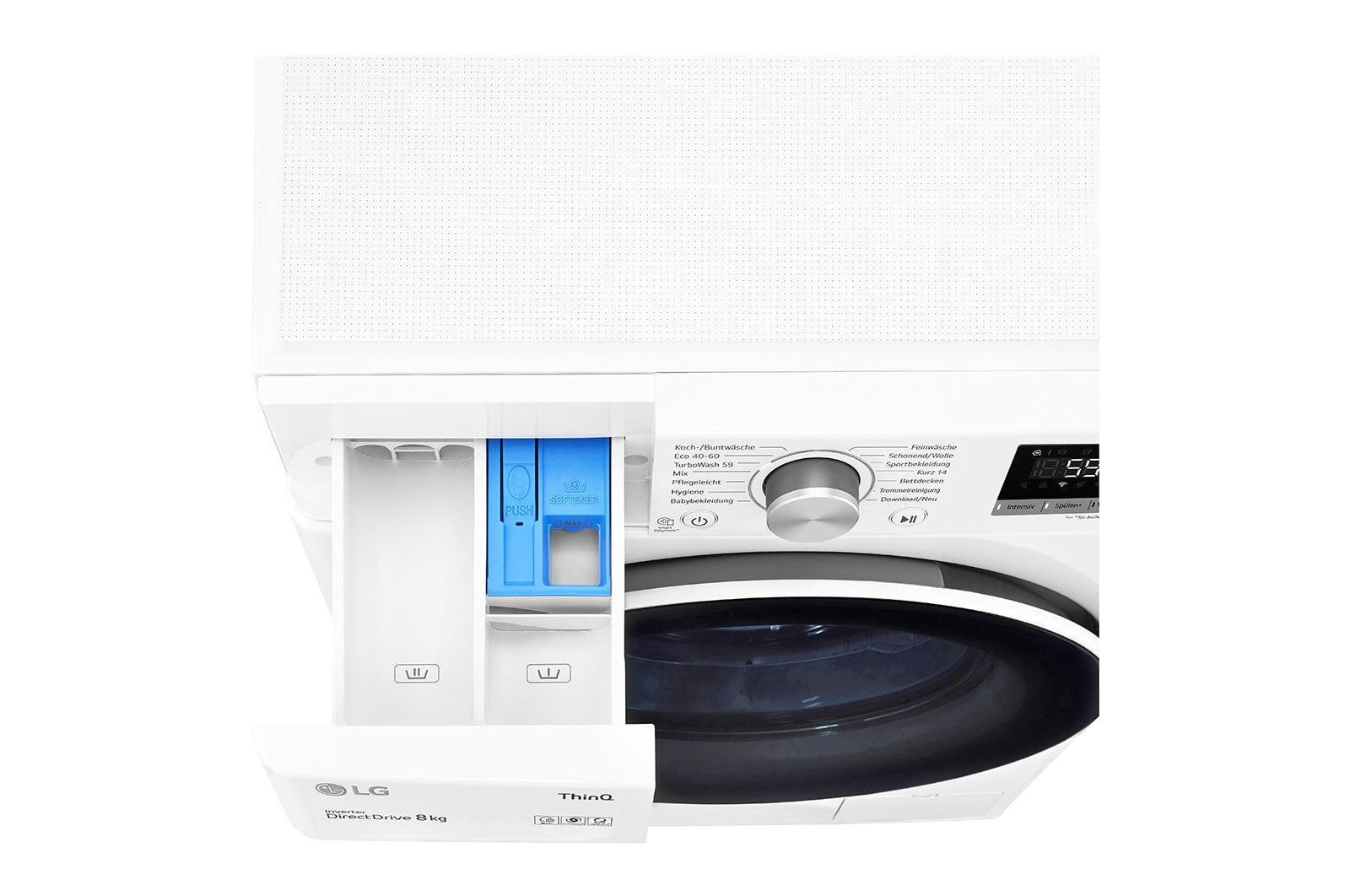 LG Waschmaschine mit 8 kg Kapazität | Energieeffizienzklasse B | 1.400 U./Min. | Weiß mit weißem Bullaugenring | F4WV408S0B , F4WV408S0B