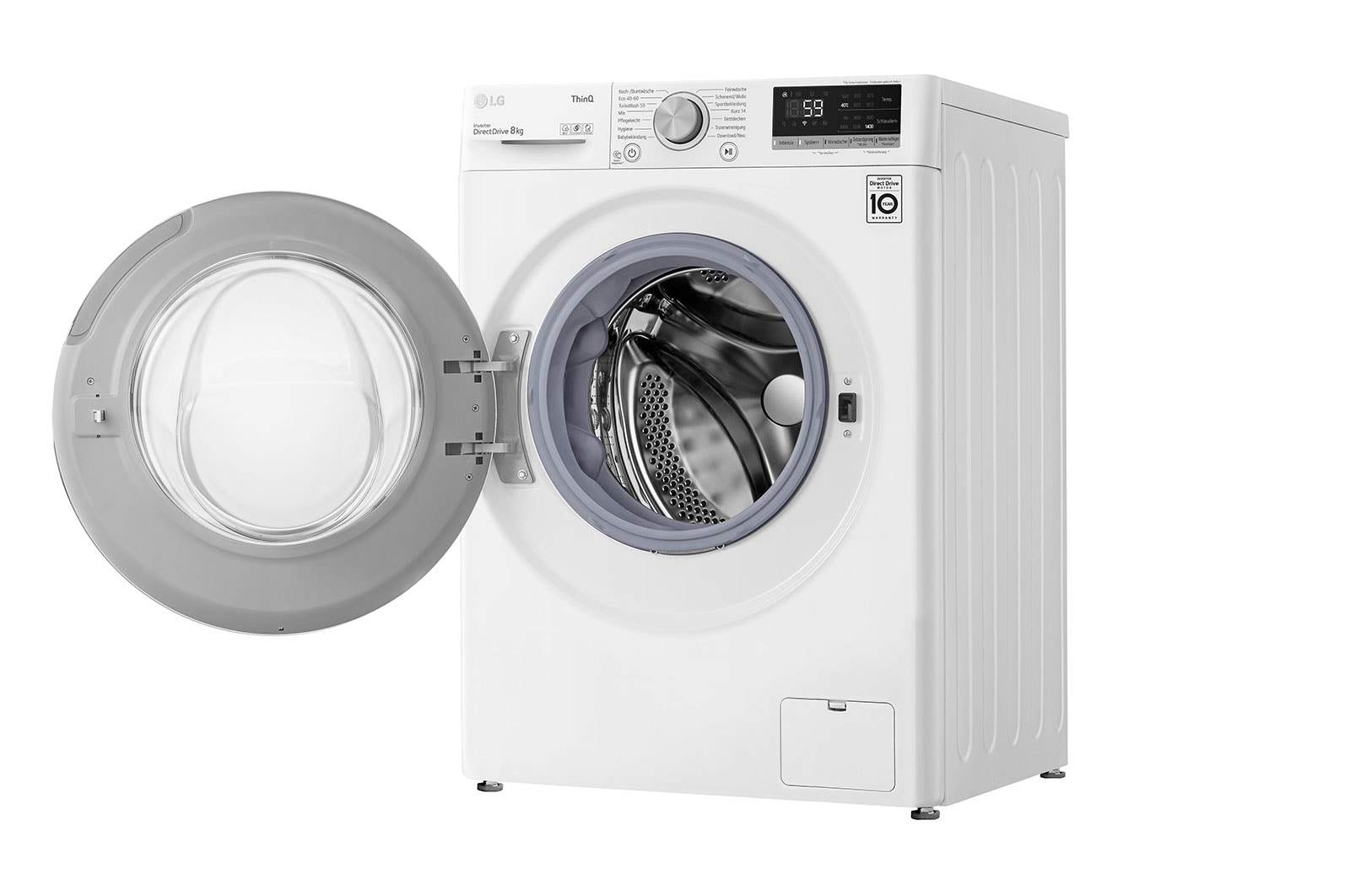 LG Waschmaschine mit 8 kg Kapazität | Energieeffizienzklasse B | 1.400 U./Min. | Weiß mit weißem Bullaugenring | F4WV408S0B , F4WV408S0B