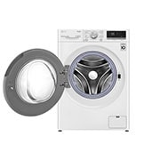 LG Waschmaschine mit 9 kg Kapazität | Energieeffizienzklasse B | 1.400 U./Min. | Weiß mit silbernen Bullaugenring | F4WV409S1B, F4WV409S1B