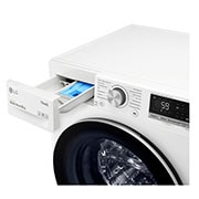 LG Waschmaschine mit 9 kg Kapazität | Energieeffizienzklasse B | 1.400 U./Min. | Weiß mit silbernen Bullaugenring | F4WV409S1B, F4WV409S1B