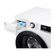 LG Waschmaschine mit 10,5 kg Kapazität | Energieeffizienzklasse A | 1.400 U./Min. | Weiß mit schwarzem Bullaugenring | F4WV40X5, F4WV40X5