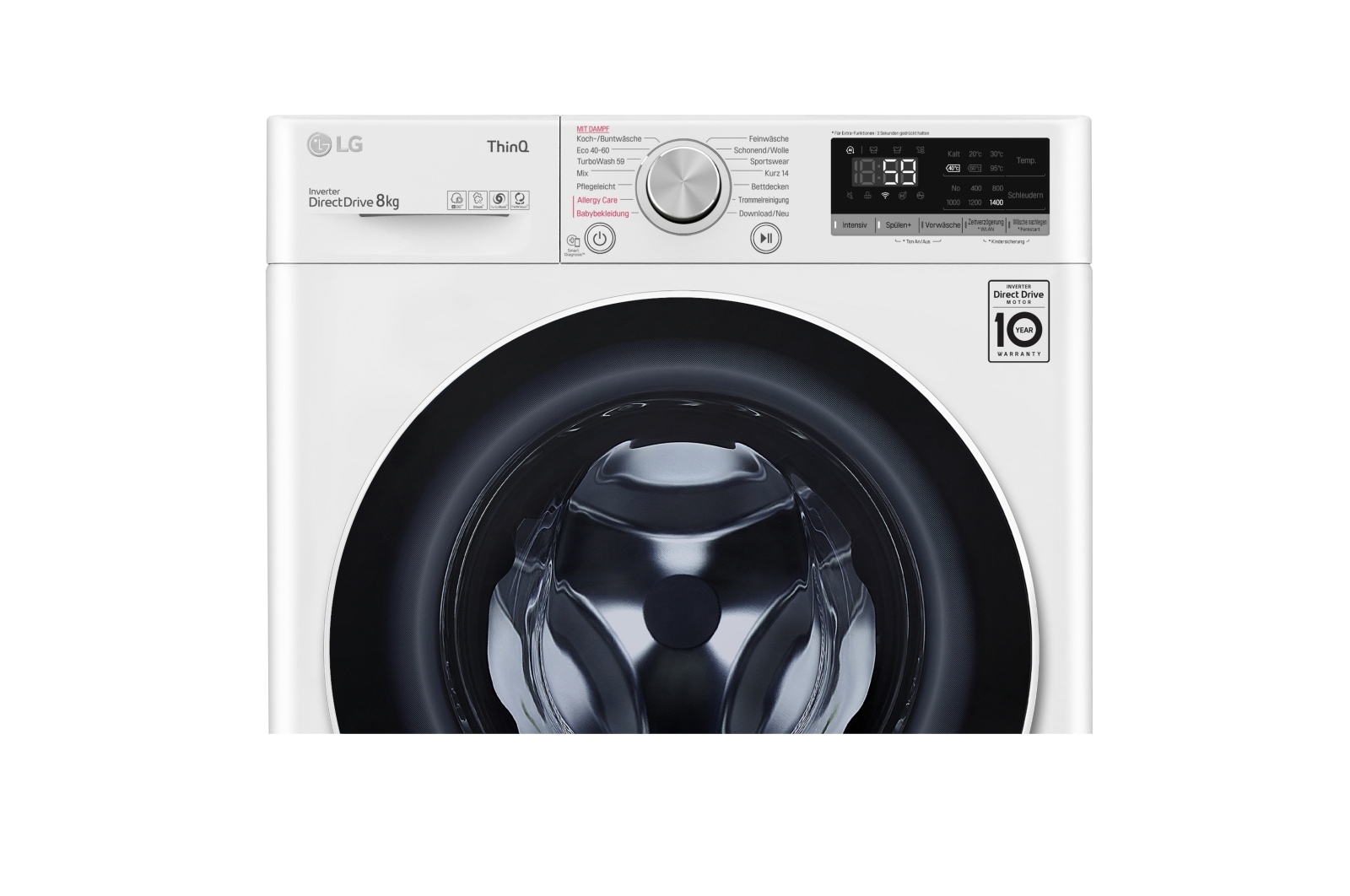 LG Waschmaschine | 8 kg | Energieeffizienzklasse C | AI DD® | Steam, F4WV508S1